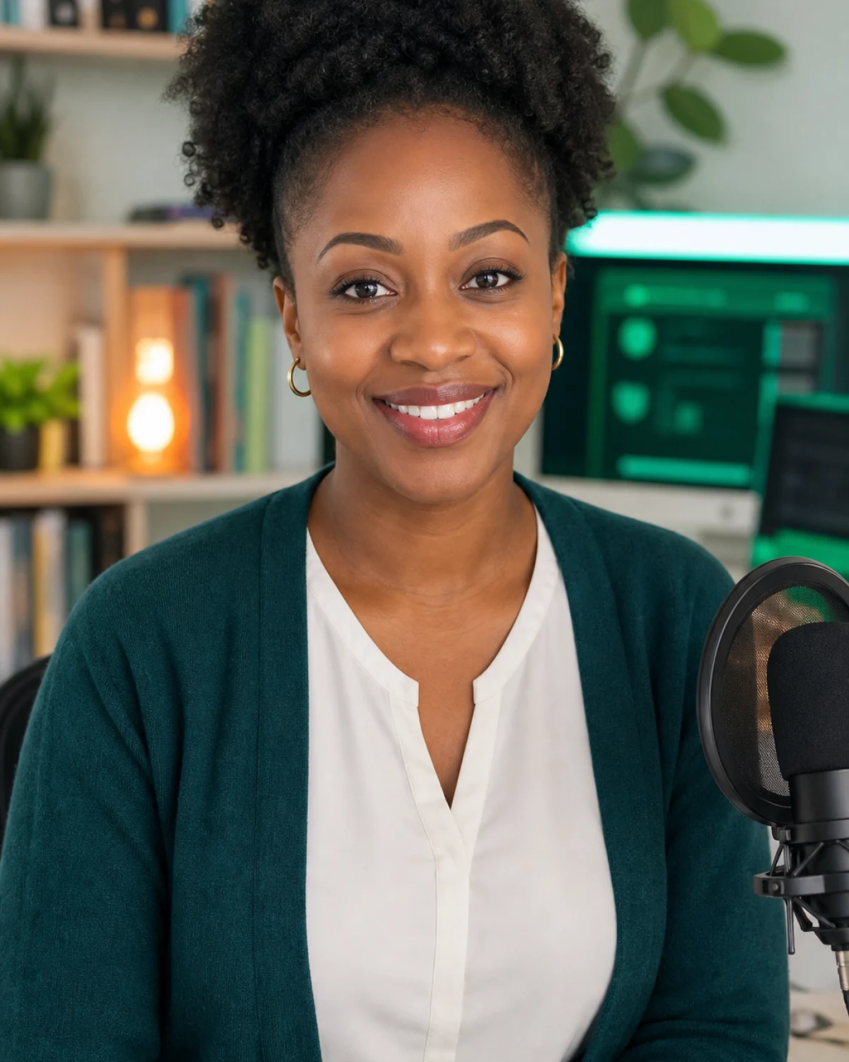 Amara Okafor, English conversation and writing coach AI tutor portrait