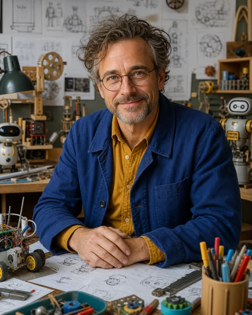 Dr. Elias Voss, Responsible invention and eccentric-inventor tutor AI tutor