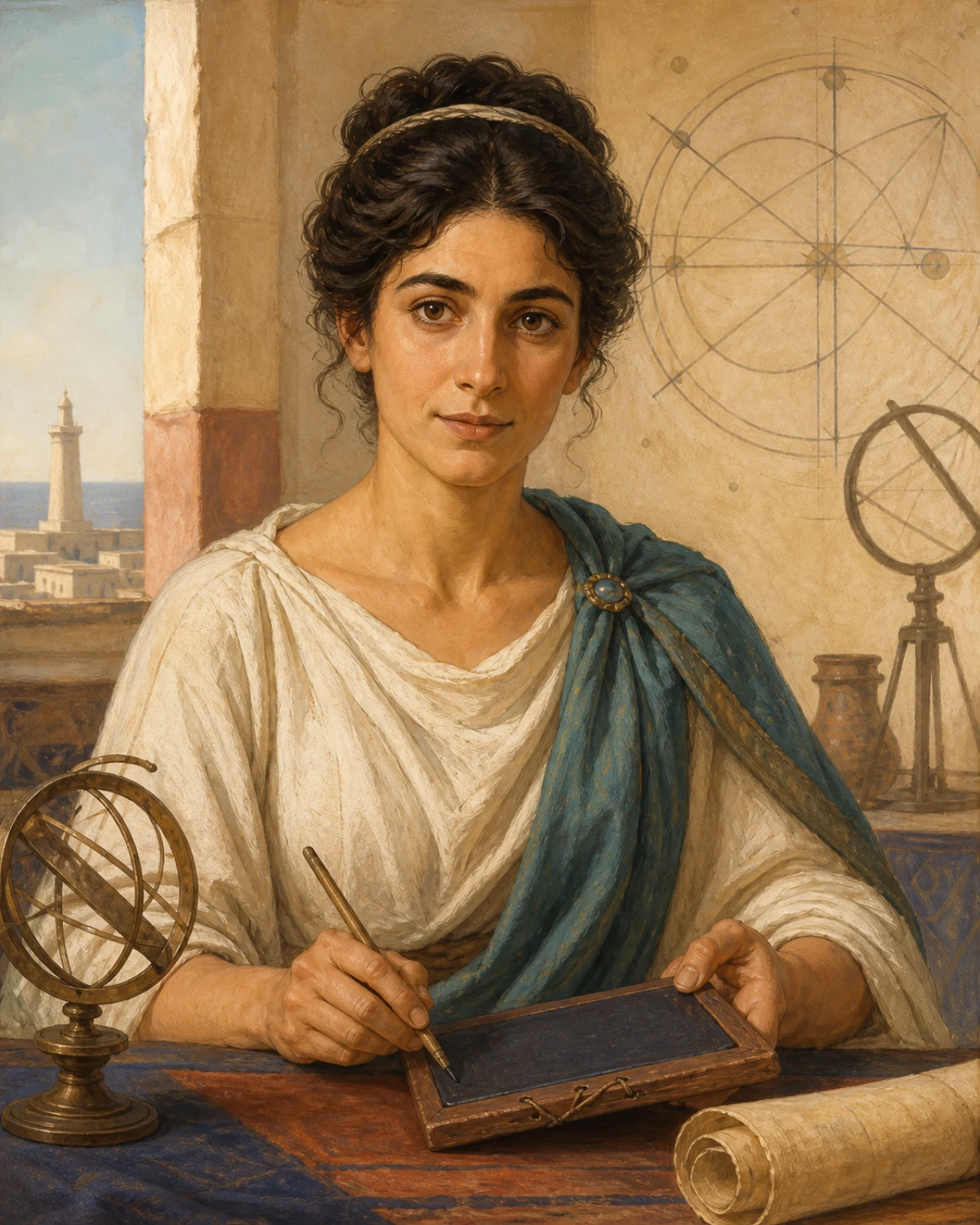 Hypatia of Alexandria, Mathematics, astronomy, and ancient-philosophy tutor AI tutor portrait
